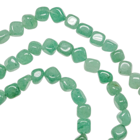 Collier en aventurine verte - Perles roulées 5 à 8 mm - 60 cm
