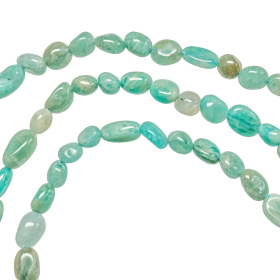 Collier en amazonite - Perles pierres roulées 5 à 8 mm - 70 cm
