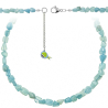 Collier en aigue marine - Perles roulées 5 à 8 mm - 43 cm