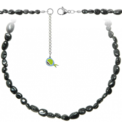 Collier en tourmaline noire - Perles roulées 5 à 8 mm - 43 cm