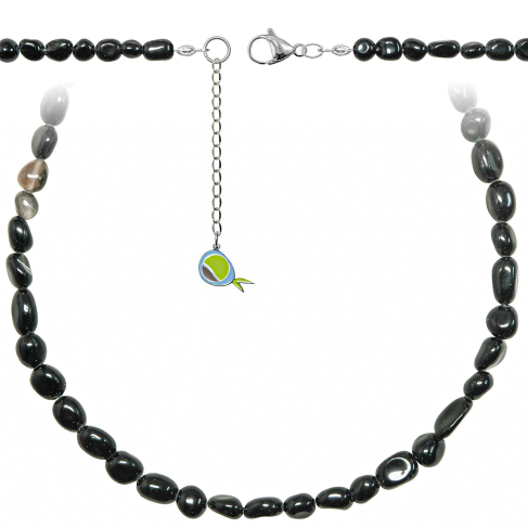 Collier en obsidienne noire - Perles roulées 7 à 10 mm - 90 cm