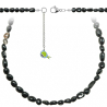 Collier en obsidienne noire - Perles roulées 7 à 10 mm - 90 cm