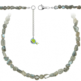 Collier en labradorite - Perles roulées 5 à 8 mm - 50 cm