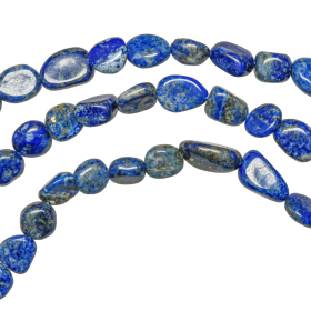 Collier en lapis lazuli - Perles roulées 7 à 10 mm - 38 cm
