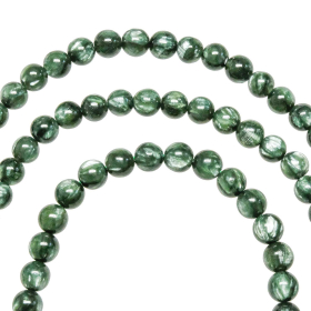 Collier en séraphinite - Perles rondes 6 mm - 38 cm