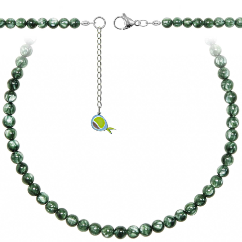 Collier en séraphinite - Perles rondes 6 mm - 50 cm