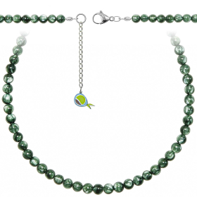 Collier en séraphinite - Perles rondes 6 mm - 55 cm