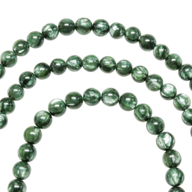 Collier en séraphinite - Perles rondes 6 mm - 70 cm