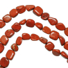 Collier en jaspe rouge - Perles roulées 7 à 10 mm - 38 cm