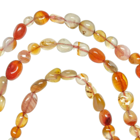 Collier en cornaline - Perles roulées 5 à 8 mm - 43 cm