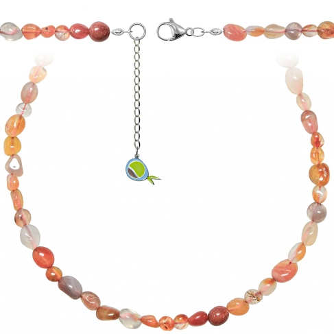 Collier en cornaline - Perles roulées 5 à 8 mm - 43 cm