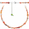 Collier en cornaline - Perles roulées 5 à 8 mm - 90 cm