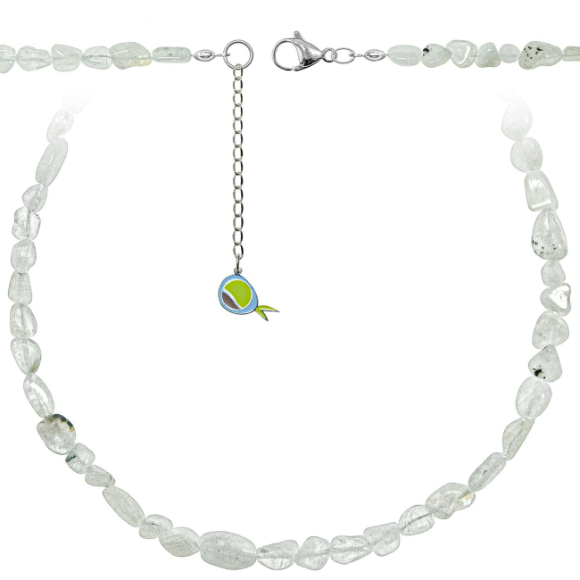 Collier en pierre de lune blanche - Perles roulées 5 à 8 mm - 60 cm