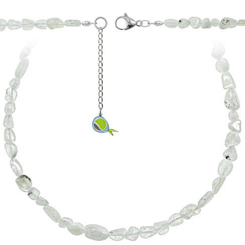 Collier en pierre de lune blanche - Perles roulées 5 à 8 mm - 60 cm