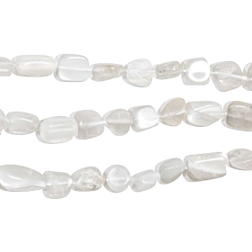 Bracelet en pierre de lune blanche - Perles roulées 8 à 12 mm