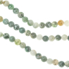 Collier en agate arbre - Perles rondes 6 mm - 50 cm