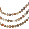 Collier en agate de Botswana - Perles rondes 6 mm - 38 cm
