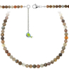Collier en agate de Botswana - Perles rondes 6 mm - 38 cm