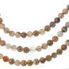 Collier en agate de Botswana - Perles rondes 6 mm - 55 cm