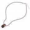 Pendentif pierre roulée percée en obsidienne acajou ou mahogany avec cordon