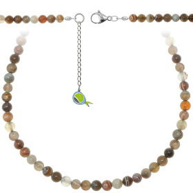 Collier en agate de Botswana - Perles rondes 6 mm - 60 cm