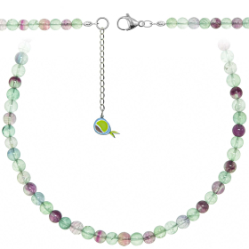Collier en fluorite multicolore - Perles rondes