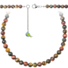 Collier en oeil de tigre, boeuf et faucon - Perles rondes 8 mm - 50 cm