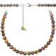 Collier en oeil de tigre, boeuf et faucon - Perles rondes 8 mm - 55 cm