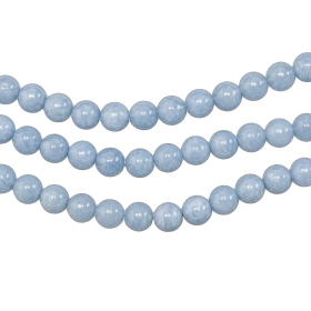 Collier en angélite - Perles rondes 6 mm - 55 cm