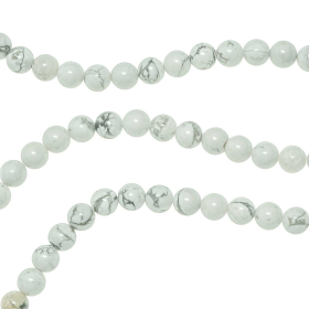 Collier en howlite - Perles rondes 6 mm - 43 cm