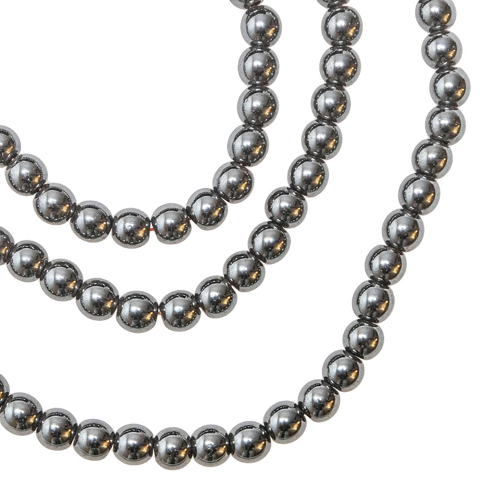 Collier En Hématites Et Perles Dorées - Longueur 42 Cm, Occasion Bon état, Pas De Marque
