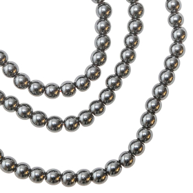 Collier en hématite - Perles rondes 6 mm - 70 cm
