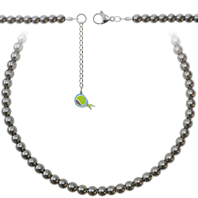 Collier en hématite - Perles rondes 6 mm - 90 cm