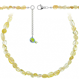 Collier en citrine - Perles roulées 5 à 8 mm - 55 cm