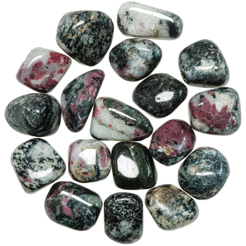 Pierres roulées eudyalyte dans syénite - 3 à 4 cm - Lot de 2