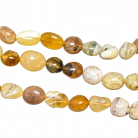 Collier en opale jaune - Perles roulées 8 à 12 mm - 43 cm