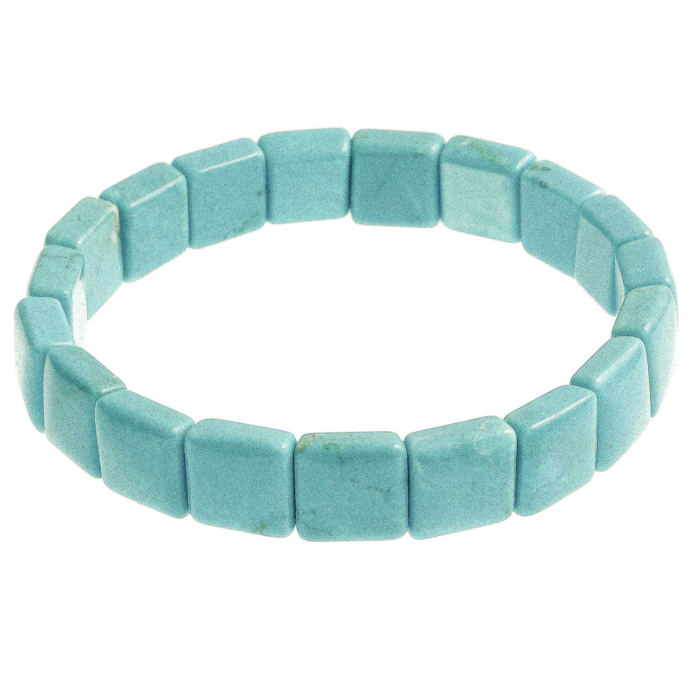 Bracelet Perles Carrées En Howlite Blanche - Naturosphère - Neuf Avec étiquettes