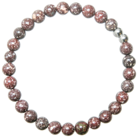 Bracelet en porphyre impérial rouge - perles rondes 6 mm