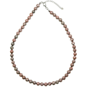 Collier en porphyre impérial rouge - Perles rondes 8 mm - 46 cm