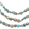 Collier en chrysocolle - Perles roulées 5 à 8 mm - 43 cm