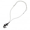 Pendentif salamandre ou gecko en bois avec cordon