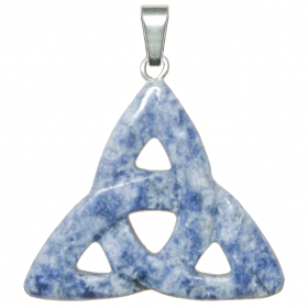 Pendentif noeud de la trinité celtique en jaspe bleu