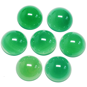 Boucles d'oreilles puces avec cabochon rond en onyx vert