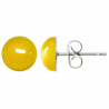 Boucles d'oreilles puces avec cabochon rond en agate teintée jaune