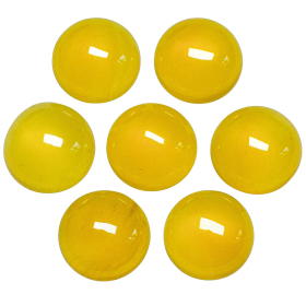 Boucles d'oreilles puces avec cabochon rond en agate teintée jaune
