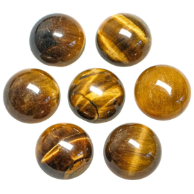 Boucles d'oreilles puces avec cabochon rond en oeil de tigre