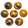 Boucles d'oreilles puces avec cabochon rond en oeil de tigre