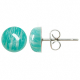 Boucles d'oreilles puces avec cabochon rond en amazonite