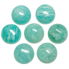 Boucles d'oreilles puces avec cabochon rond en amazonite