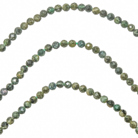 Bracelet en tourmaline verte - perles rondes facettées 4 mm